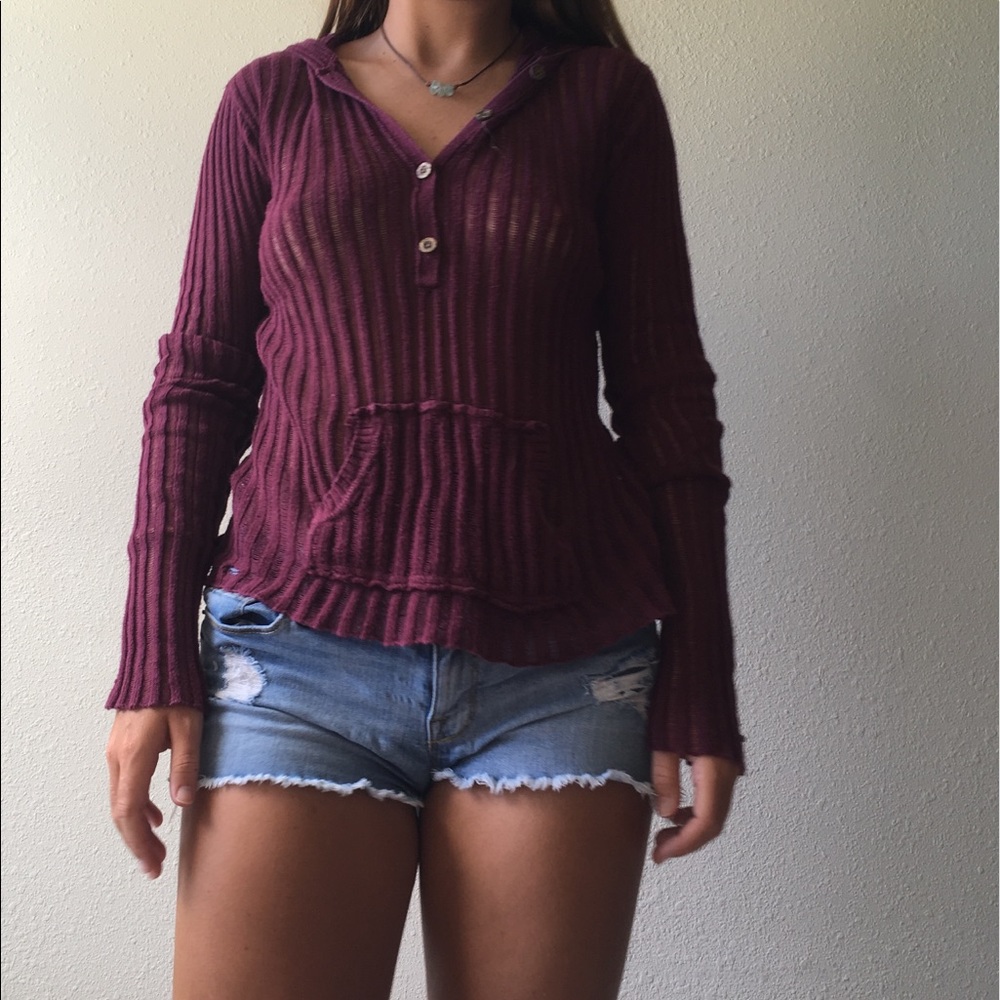 Purple hooded sweater